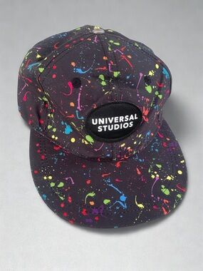 Universal Studios Black Paint-Splash Snapback Hat